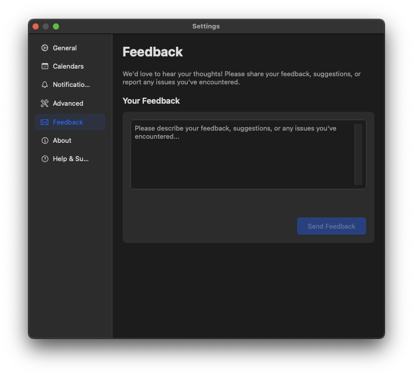 Feedback Screen